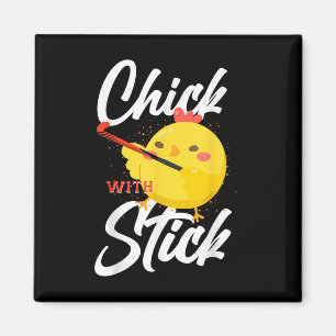 Field Hockey Chicken Chick With Stick _2 Magnet