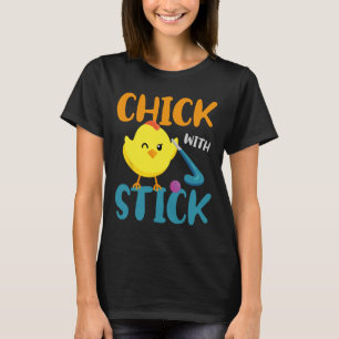 Field Hockey Chicken Chick With Stick T-Shirt