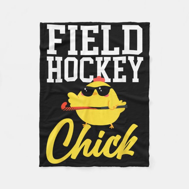 Field Hockey Chicken Field Hockey Chick _1  Fleece Blanket (Front)