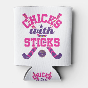 Field Hockey Chicks with Sticks Can Cooler