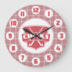 Field Hockey Chicks With Sticks Clock