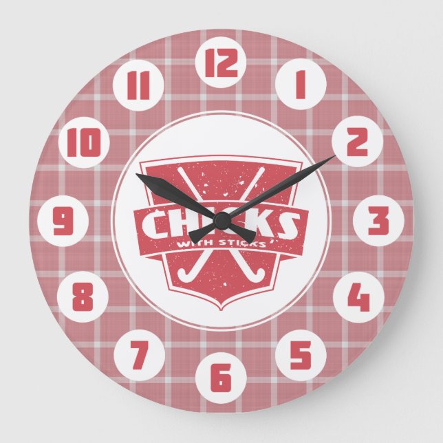 Field Hockey Chicks With Sticks Clock (Front)