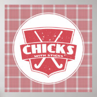 Field Hockey Chicks With Sticks Poster