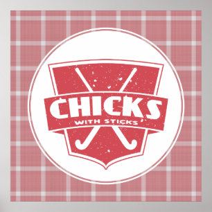 Field Hockey Chicks With Sticks Poster