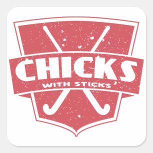 Field Hockey Chicks With Sticks Square Sticker