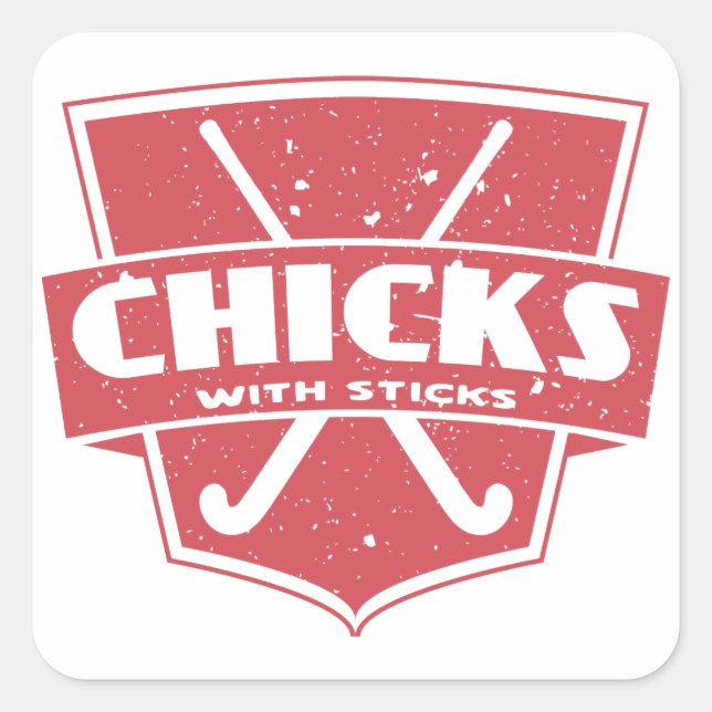 Field Hockey Chicks With Sticks Square Sticker (Front)