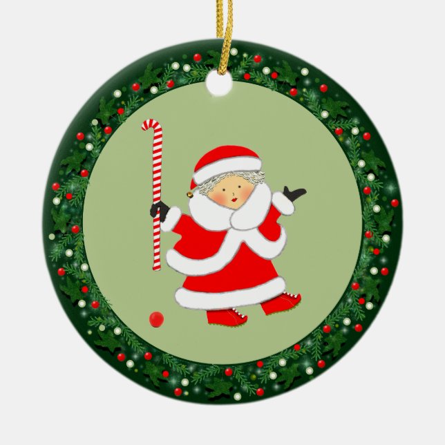 Field Hockey Christmas Collectable 2023 Ceramic Ornament (Front)