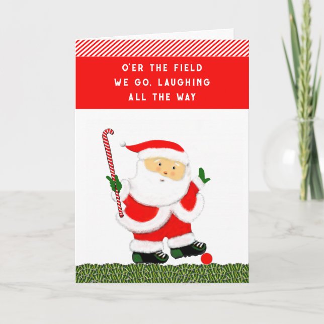 Field Hockey Christmas Holiday Card (Front)
