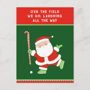 Field Hockey Christmas Holiday Postcard