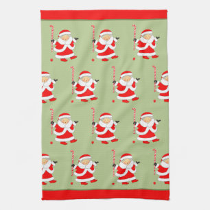Field Hockey Christmas Tea Towel