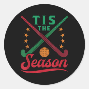 Field Hockey Christmas Tis The Season Player Holid Classic Round Sticker