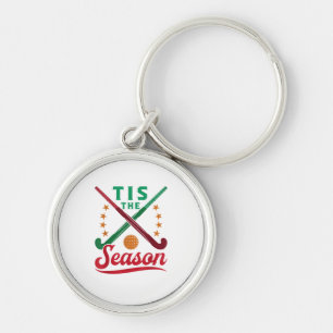 Field Hockey Christmas Tis The Season Player Holid Key Ring
