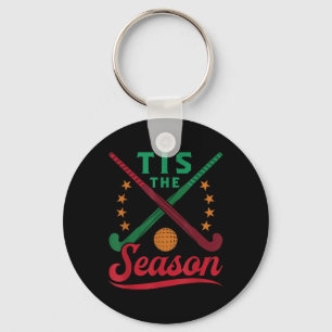 Field Hockey Christmas Tis The Season Player Holid Key Ring