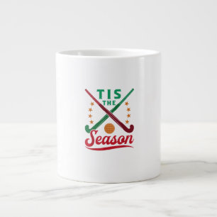 Field Hockey Christmas Tis The Season Player Holid Large Coffee Mug