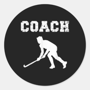 Field Hockey Coach Design. Field Hockey Instructor Classic Round Sticker