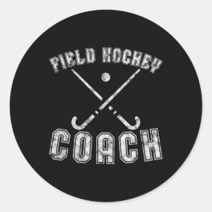 Field Hockey Coach Gifts Distressed Field Hockey C Classic Round Sticker
