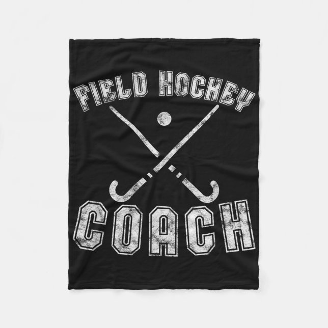 Field Hockey Coach Gifts Distressed Field Hockey C Fleece Blanket (Front)