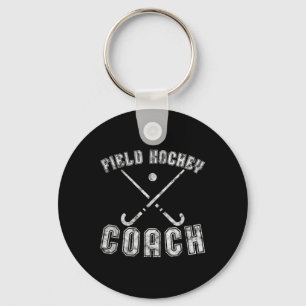 Field Hockey Coach Gifts Distressed Field Hockey C Key Ring