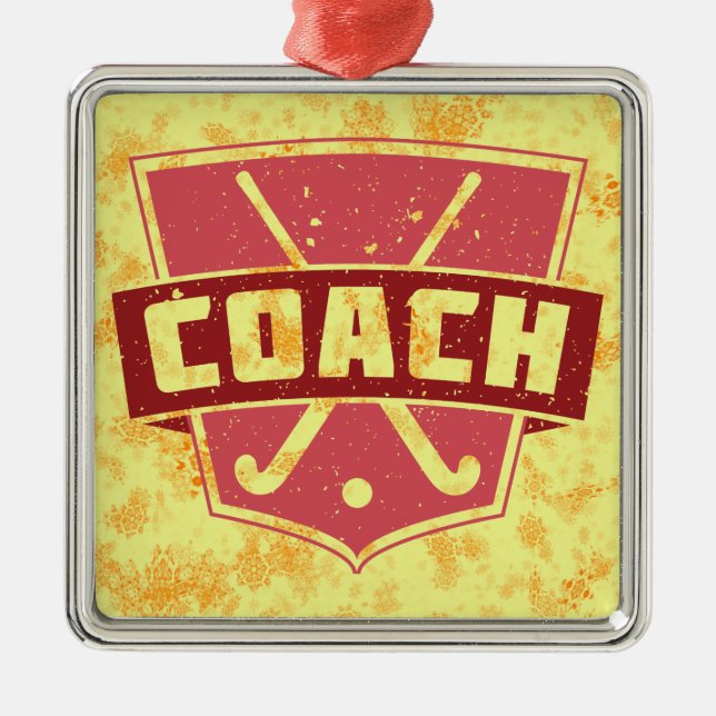 Field Hockey Coach Holiday Ornament (Front)