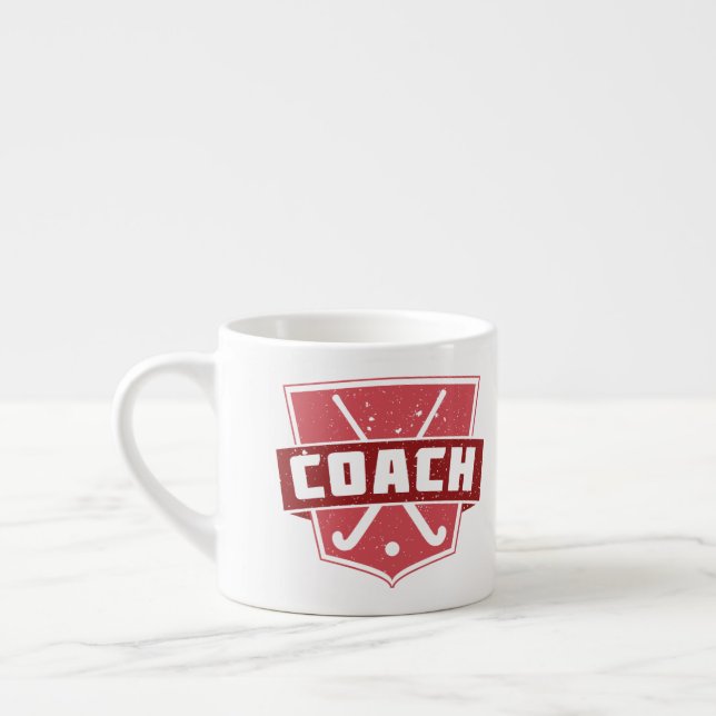 Field Hockey Coach Shield Espresso Cup (Left)