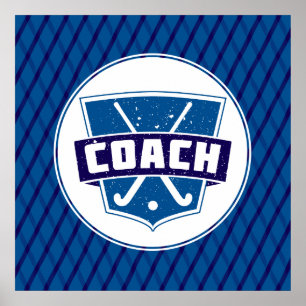 Field Hockey Coach Shield Poster Print
