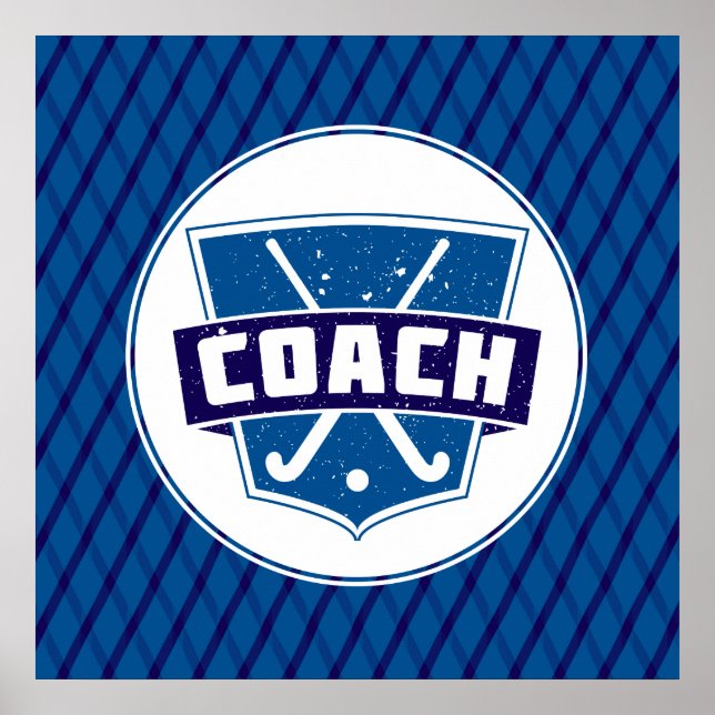 Field Hockey Coach Shield Poster Print (Front)