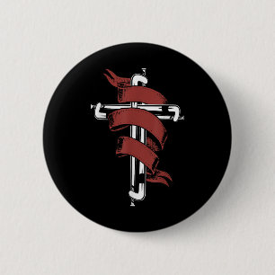 Field Hockey Cross Jesus Faith Christian 6 Cm Round Badge