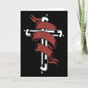 Field Hockey Cross Jesus Faith Christian Card