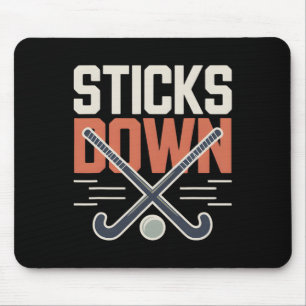 Field Hockey Defense Sticks Down Mouse Pad