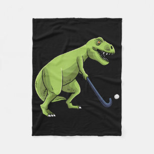 Field Hockey Dinosaur T-rex Player Men Women Teens Fleece Blanket