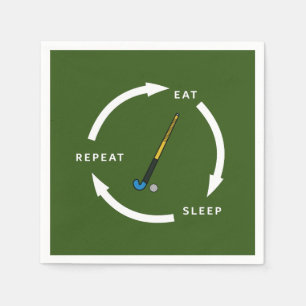 Field Hockey Eat Sleep Repeat Sports Fan Saying Napkin