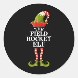 Field Hockey Elf Shirt Funny Christmas Group Match Classic Round Sticker