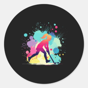 Field Hockey, Field Hockey Graphic, For Girls And Classic Round Sticker