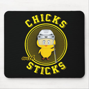 Field Hockey For Girls Chicks With Sticks Practice Mouse Pad