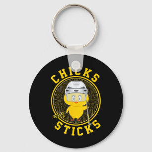 Field Hockey For Teen Girls Chicks With Sticks Key Ring