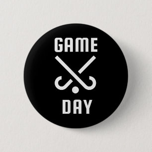 Field Hockey Game Day Funny Mom And Dad Spirit Wea 6 Cm Round Badge