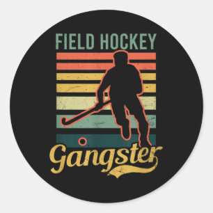 Field Hockey Gangster Design Field Hockey Classic Round Sticker