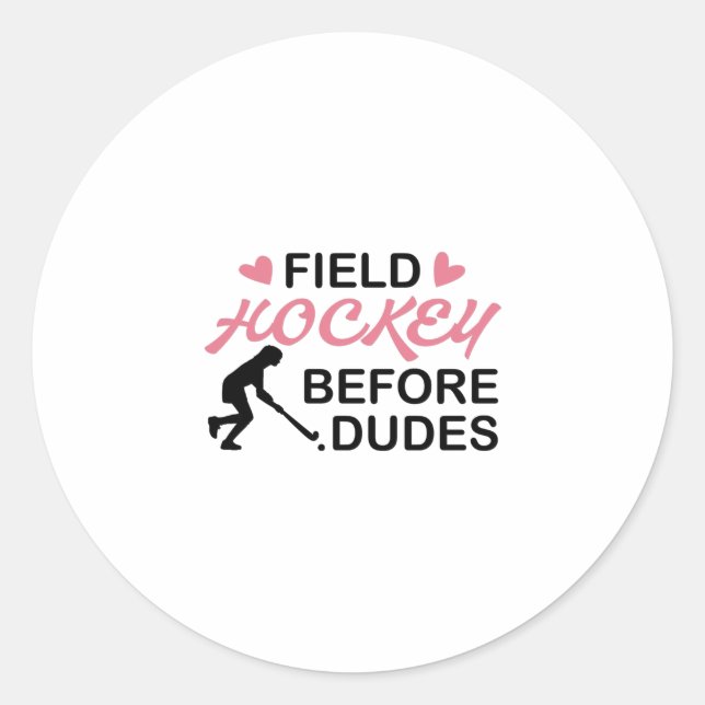 Field Hockey Girl Classic Round Sticker (Front)