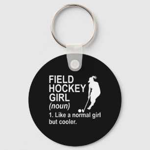 Field Hockey Girl Definition Key Ring