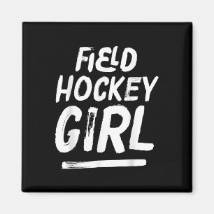Field Hockey Girl Distressed Hockey Magnet