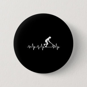 Field Hockey Girl Heartbeat Women Field Hockey 6 Cm Round Badge