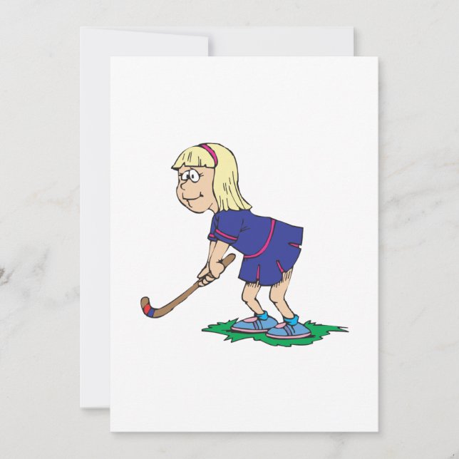 Field Hockey Girl Player 2 Invitation (Front)