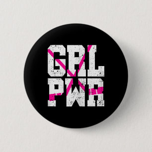 Field Hockey Girl Power Ice Hockey Chick Sticks Te 6 Cm Round Badge