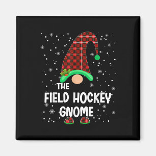 Field Hockey Gnome Buffalo Plaid Matching Family C Magnet