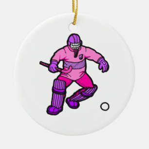 Field Hockey goalie Ceramic Tree Decoration