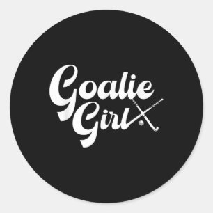Field Hockey Goalie Girl Field Hockey Goalkeeper Classic Round Sticker