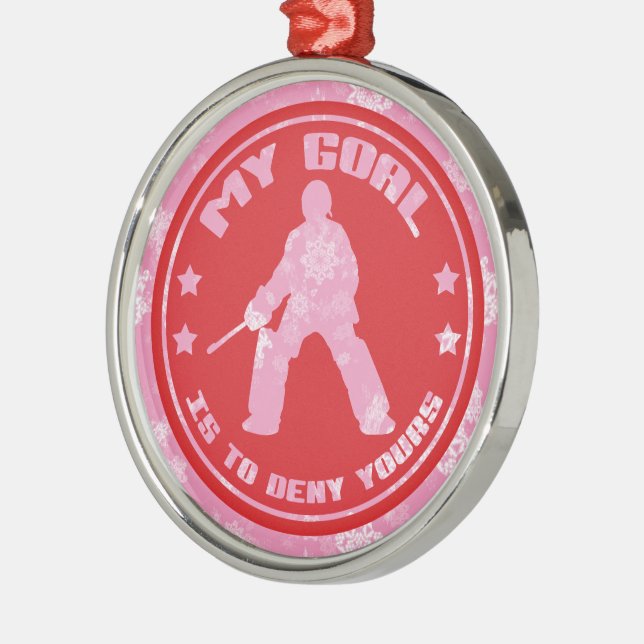 Field Hockey Goalie Holiday Ornament (Left)
