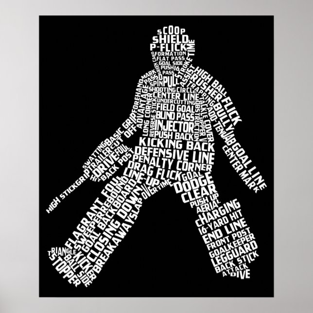 Field Hockey Goalie Word Art Poster (Front)