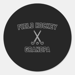 Field Hockey Grandpa Minimal Cool Hockey Player Gr Classic Round Sticker