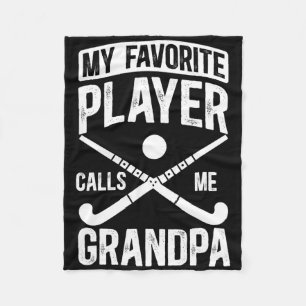 Field Hockey Grandpa Proud Field Hockey Player Gra Fleece Blanket
